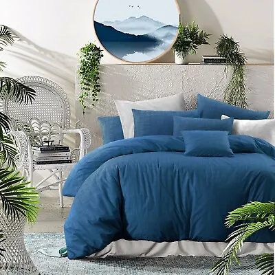 King Size Duvet Cover 100% Cotton Quilt Covers With Pillowcases Bedding Set • £17.27