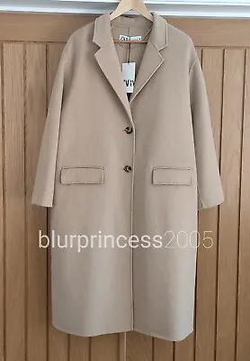 ZARA Coat Wool Oversized Blend Double Faced M L XL XXL Camel ZW Collection • $152.95