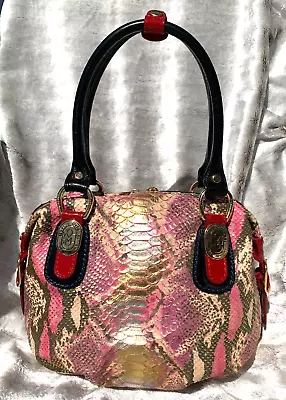 Beautiful! Nwot Rare Marino Orlandi Python Handbag Iridescent Pink Gold Retired • $400