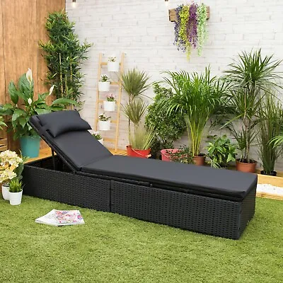 £19.97 • Buy Garden Sun Lounger Neck Support Cushion Outdoor Patio Head Rest & Secure Straps