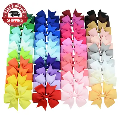 $11.91 • Buy 40PCS 3 Inch Hair Bows For Girls Grosgrain Ribbon Toddler Hair Accessories With 