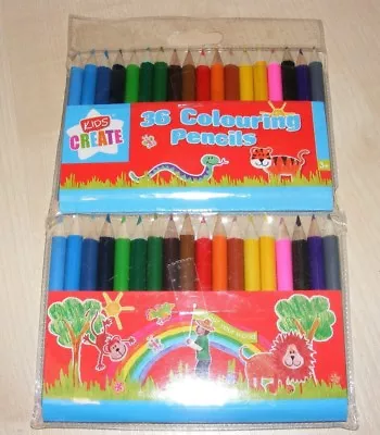 £2.99 • Buy ,32 Half Sized Kids Colouring Colour Coloured Pencils  School Art Craft Fun 