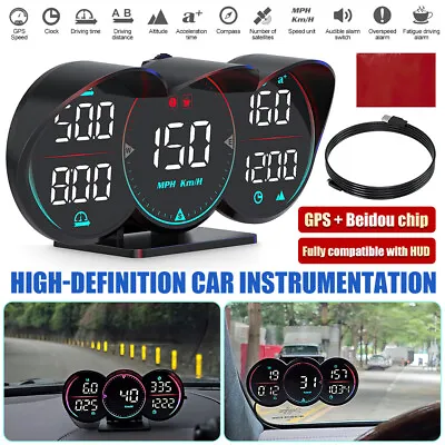 Car Digital GPS Speedo Speed MPH HUD Head Up Display Speedometer Universal UK • £25.99