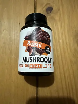 Reishi Mushroom Extract 500mg 90 Capsules Relax Food Supplement Vegan Gluten Fre • £7.98