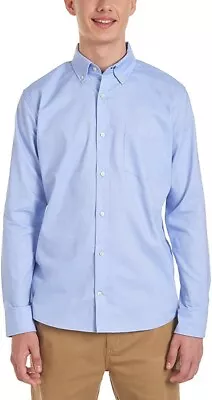 IZOD  Men's Young Long Sleeve Button-Down Ox Blue Size M 36/37. H15 • $29.99