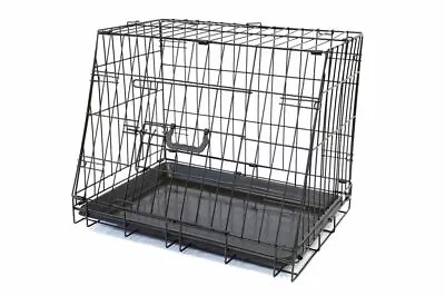 Deluxe Collapsible Slanted Safe Pet Car Boot Dogs Transport Puppy Dog Crate Cage • £32.99