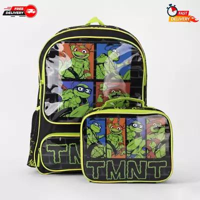 NEW 2 Piece Teenage Mutant Ninja Turtles Backpack Set Lunch Bag Zip Closure AU • $31.99