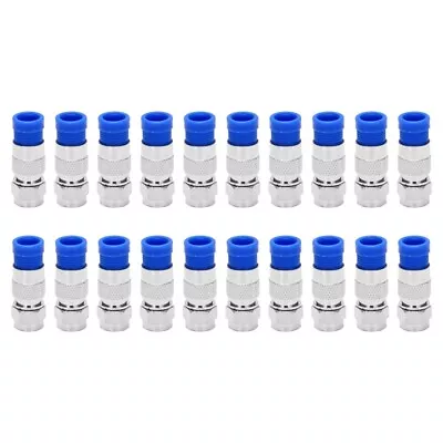 Rg6 F Type Connector Coax Coaxial Compression Fitting 20 Pack () W9S1S1 • $13.99