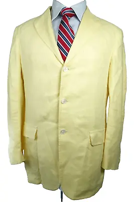 Polo Ralph Lauren Linen Blazer Sport Coat Jacket  Men Size 40R Made In USA • $59.97
