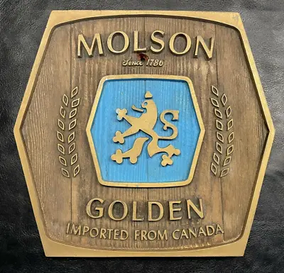 Vintage Molson Golden Beer Sign Imported From Canada • $8.95