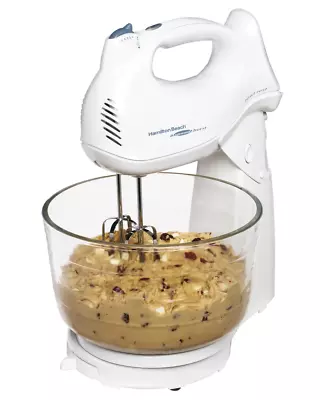 Hamilton Beach 6-Speed Power Deluxe Hand & Stand Mixer 4Quart White Model 64695N • $36.65