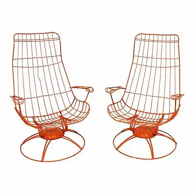 Pair Of Mid-Century Modern Homecrest Siesta Swivel Rocker Lounge Chairs • $1495