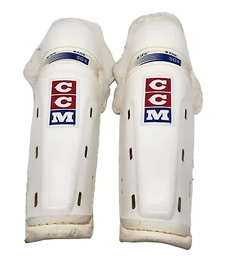 Vintage Rare CCM SG4 Senior Ice Hockey Shin Guards Pads Size M 16.5  Inch Pads  • $15.99