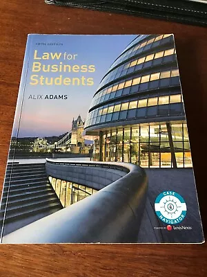 Law For Business Students Fifth Edition By Alix Adams (Paperback 2008) • £2.60
