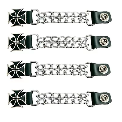 Mix & Match Diamond Cut Chrome Motorcycle Biker Vest Extenders Made In Usa 4pcs • $20