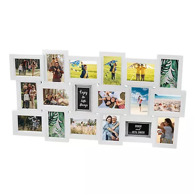 3D 18 Photo Frame Wedding Collage Picture Wall Mount Multi Memories Art Aperture • £26.99