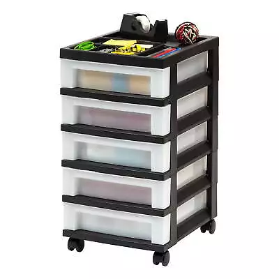 5 Drawer Storage Cart Mobile Rolling Utility Cart Bin Home Office Organizer • $30.99