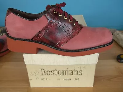 1970's Vintage Bostonian RED Men's Saddle Shoes NOS • $79