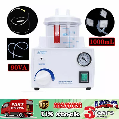 Portable  Dental Phlegm Suction Unit Emergency Medical Vacuum Aspirator Machine • $131.10