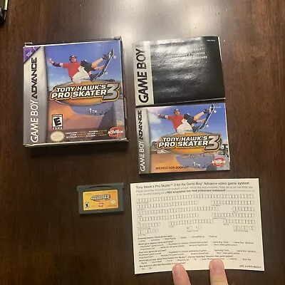 Tony Hawk's Pro Skater 3 Nintendo Gameboy Advance GBA Complete In Box W/Manuals • $26