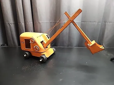 Vintage Structo Construction Steam Shovel Crane Orange Metal 16  Tall • $59.99