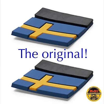 Two Swedish Flag Tag Silicone Emblems Decals As On Volvo XC40 Saab Scania Sweden • $4.75