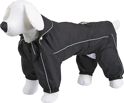 Kerbl Manchester Dog Raincoat Waterproof Reflective Black Medium 81378 40cm • £15