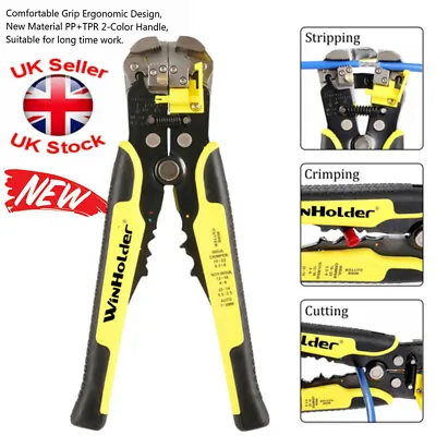 Automatic Cable Wire Striper Cutter Crimper Stripping Pliers Terminal Tool UK • £8.49