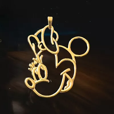 Vintage Van Dell Disney Minnie Mouse Vermeil Sterling Silver Pendant (2 ) • $105
