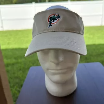 Vintage Reebok Miami Dolphins Hat Cap Adult Unisex Adjustable Beige NFL Florida • $7.79