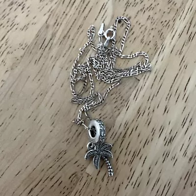 Pandora Pendant Necklace Sparkling Palm Tree Charm • $25