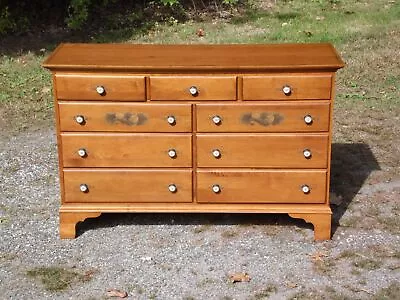 Vintage L. Hitchcock Harvest Stenciled Solid Maple 9 Drawer Dresser • $1080