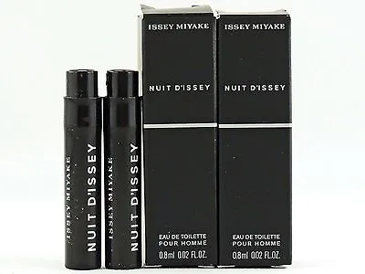 ISSEY MIYAKE NUIT D'ISSEY POUR HOMME .8ml .02fl Oz X 2 COLOGNE SPRAY SAMPLE LOT • $10