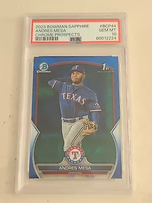 2023 Bowman Chrome Sapphire #BCP44 Andres Mesa 1st PSA 10 GEM MINT!!! • $0.99