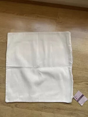 Pillow Cushion Cover Cotton Cream Decorative For Sofa Or Chair Square 40 X 40cm • £1.95