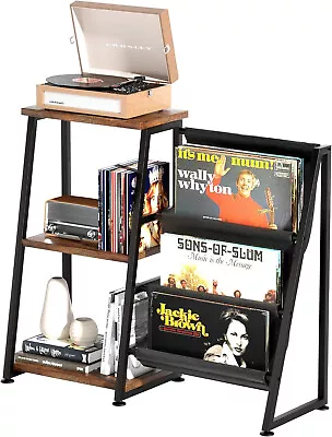 Record Player Stand Storage Up To 300 Records 3 Tier • $46.31