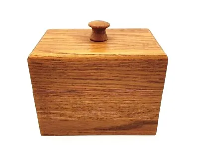 Handcrafted Oak Recipe Box Northshore Wood Products USA W/ Vtg Recipe Cards • $25
