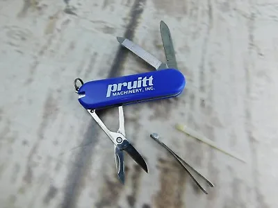 Vtg Pruitt Machinery Inc. BladeFileScissorsToothpick Pocket Knife Advertising • $18.80