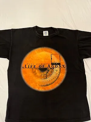 Vintage Life Of Agony Soul Searching Sun T-Shirt - Size XL - Blue Grape Tag • $180