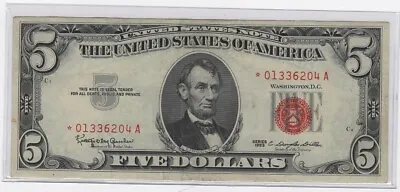 1963 $5 Legal Tender Star Note FR 1536 High Grade Note • $39.95