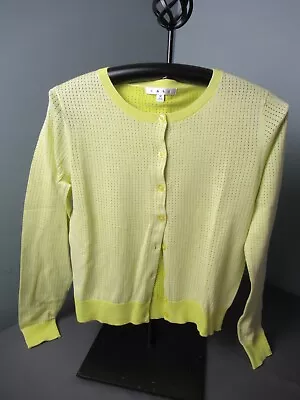 Vintage Cabi Sweater Cardigan Style 706 - Lemon Yellow - Sz M - Cotton  350 H Ck • $14.93