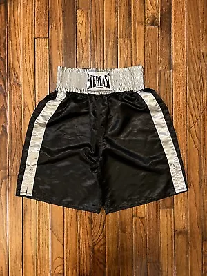 Everlast Boxing Shorts Skinners Satin Black Silver Stripe Mens Size Large • $231.98