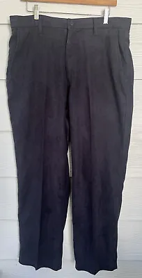 Vintage MBX Pleated Front Faux Suede Microfiber Navy Chinos Mens Pants Size 36 • $4.99