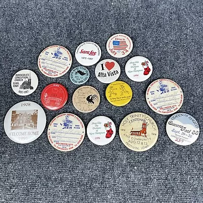 Vintage Pin Back Button Lot Midwest Iowa Minnesota Churches  Events • $9.98