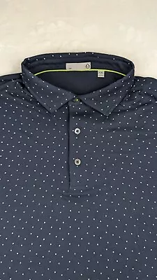 Tasc Performance Stretch Polo Shirt Blue Short Sleeve XXL Logo Polka Dot Dotted • $24.88