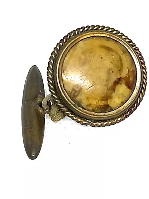 Antique Mourning Remembrance Button Brooch • $9.99