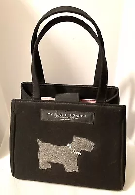 My Flat In London Handbag Gray Scotty Dog Terrier Pink Lining 1 Jewel Missing • $24