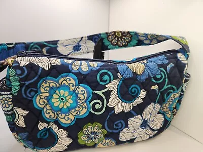 Vera Bradley Maggie Shoulder Purse Handbag Quilted Mod Floral Blue Small HoboUSA • $20