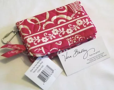 Vera Bradley TWIRLY BIRDS PINK TAXI Compact ONE FOR THE MONEY Wallet 4 PURSE NWT • $29.95