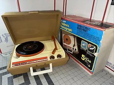 Vtg 1981 Dejay Children’s Portable Record Player Special Edition Tested W/box • $99.99